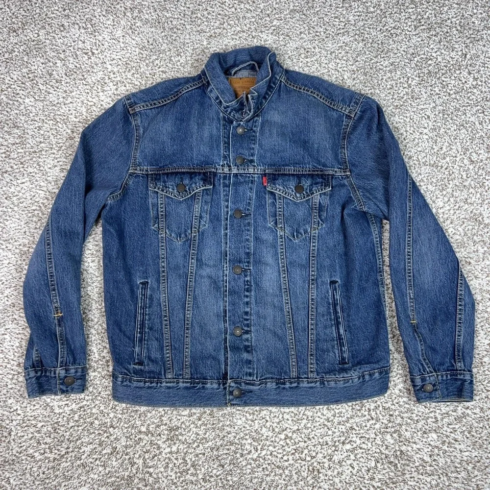 Levis Jacket Men Large Blue Denim Premium Western Trucker Casual Type 3 Workwear
